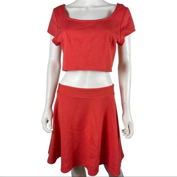 NWT Trixxi Junior Two Piece Coral Mini Dress 13 - Picture 7 of 13